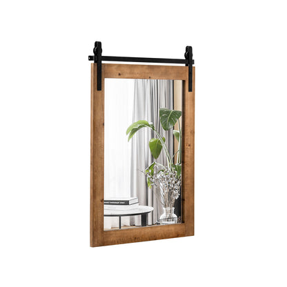 30 x 22 Inch Wall Mirror, Wood Frame, Brown Wall Mirrors Brown at Gallery Canada