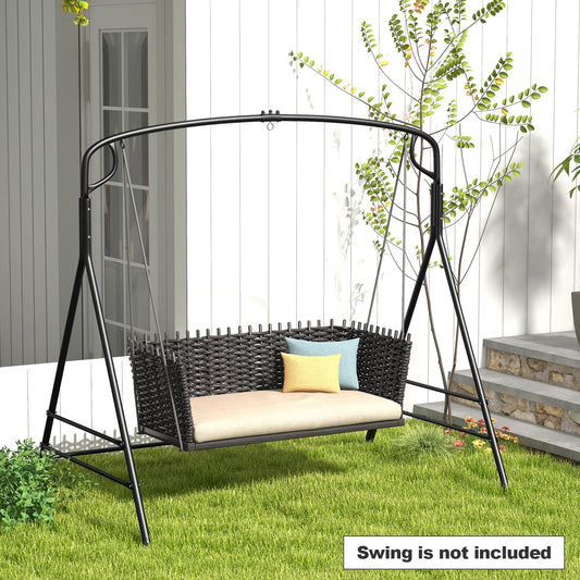 Outdoor Metal Swing Frame with Extra Side Bars, Black - Gallery Canada
