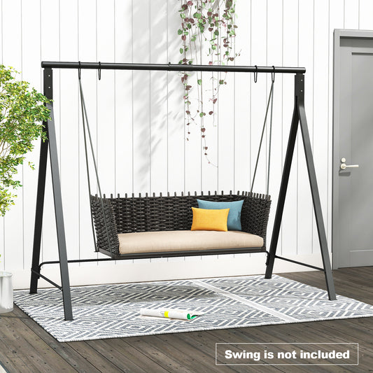 Patio Metal Swing Stand, A-Shaped Structure, Black Porch Swings Black at Gallery Canada