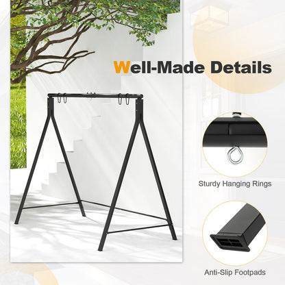 Patio Metal Swing Stand with A-Shaped Structure, Black
