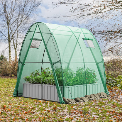 6 x 6 x 6.6 FT Outdoor Wall-in Tunnel Greenhouse, Green
