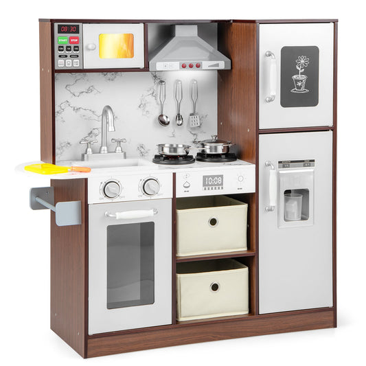 Kids Modern Toy Kitchen Playset With Lights, Sounds, Coffee Play Kitchen Sets Coffee at Gallery Canada