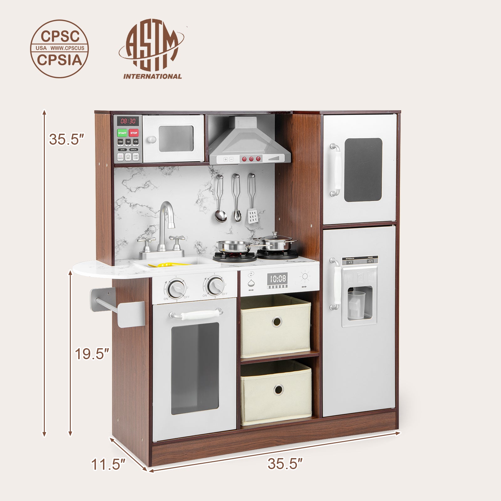 Kids Modern Toy Kitchen Playset with Attractive Lights and Sounds, Coffee Play Kitchen Sets at Gallery Canada