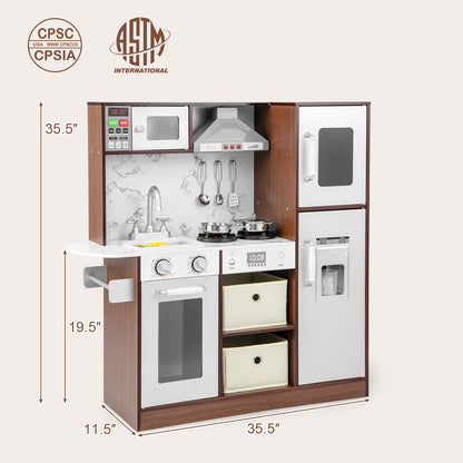 Kids Modern Toy Kitchen Playset with Attractive Lights and Sounds, Coffee Play Kitchen Sets at Gallery Canada