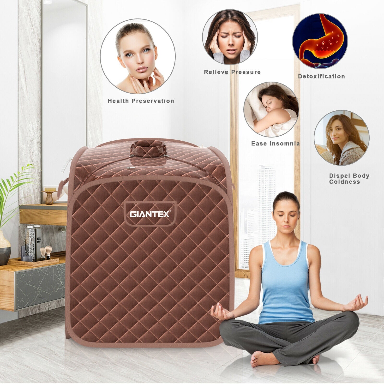 Portable Personal Steam Sauna Spa with Steamer Chair, Coffee Spa & Salon at Gallery Canada