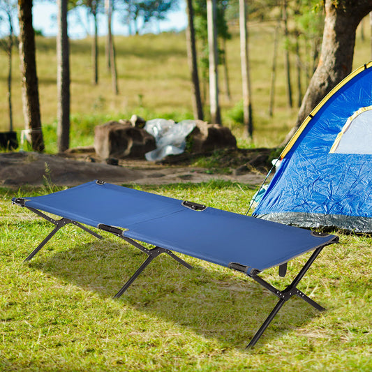 Adults Kids Folding Camping Cot, Blue - Gallery Canada