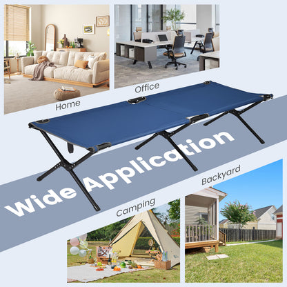 Adults Kids Folding Camping Cot, Blue Camping Furniture at Gallery Canada