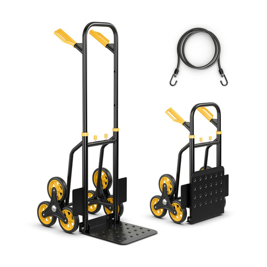 350 Lbs Capacity Stair Climber Hand Truck with Telescoping Handle, Black - Gallery Canada