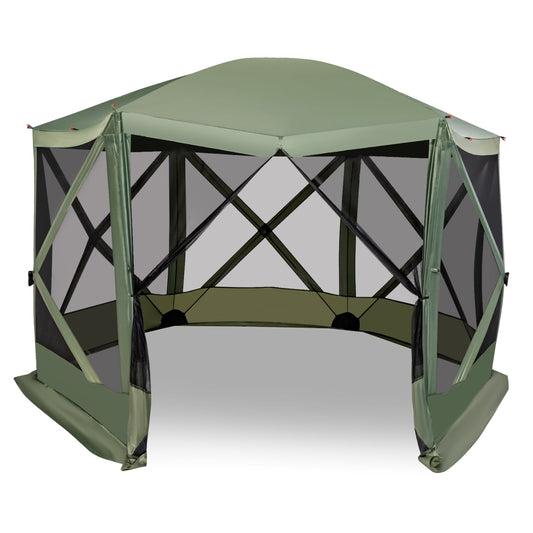 11.5 X 11.5 Ft Pop-Up Screen House Tent, Portable Carrying Bag, Green Tents Green at Gallery Canada