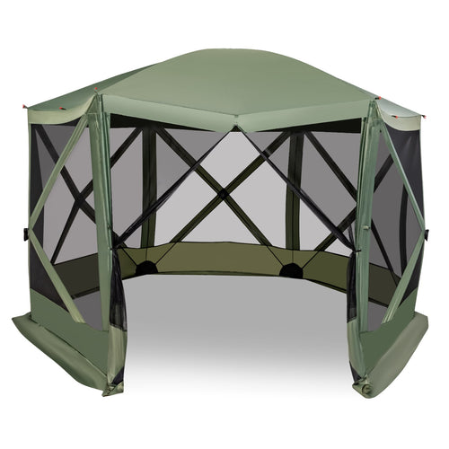 11.5 X 11.5 Ft Pop-Up Screen House Tent, Portable Carrying Bag, Green