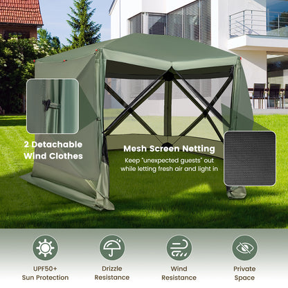 11.5 X 11.5 Ft Pop-Up Screen House Tent, Portable Carrying Bag, Green Tents at Gallery Canada