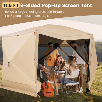 11.5 X 11.5 FT Pop-up Screen House Tent with Portable Carrying Bag, Coffee Tents at Gallery Canada