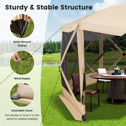 11.5 X 11.5 FT Pop-up Screen House Tent with Portable Carrying Bag, Coffee Tents at Gallery Canada