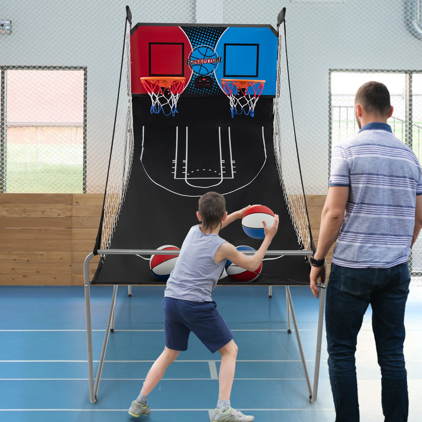 Dual Shot Basketball Arcade Game with 8 Game Modes and 4 Balls, Red Game Room at Gallery Canada