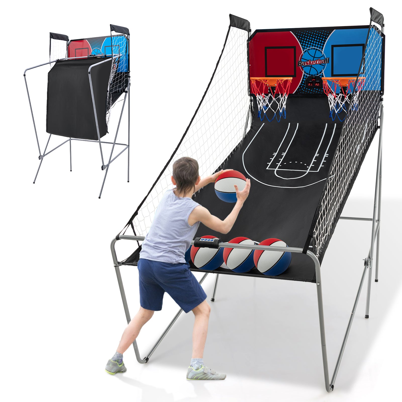 Dual Shot Basketball Arcade Game with 8 Game Modes and 4 Balls, Red Game Room at Gallery Canada