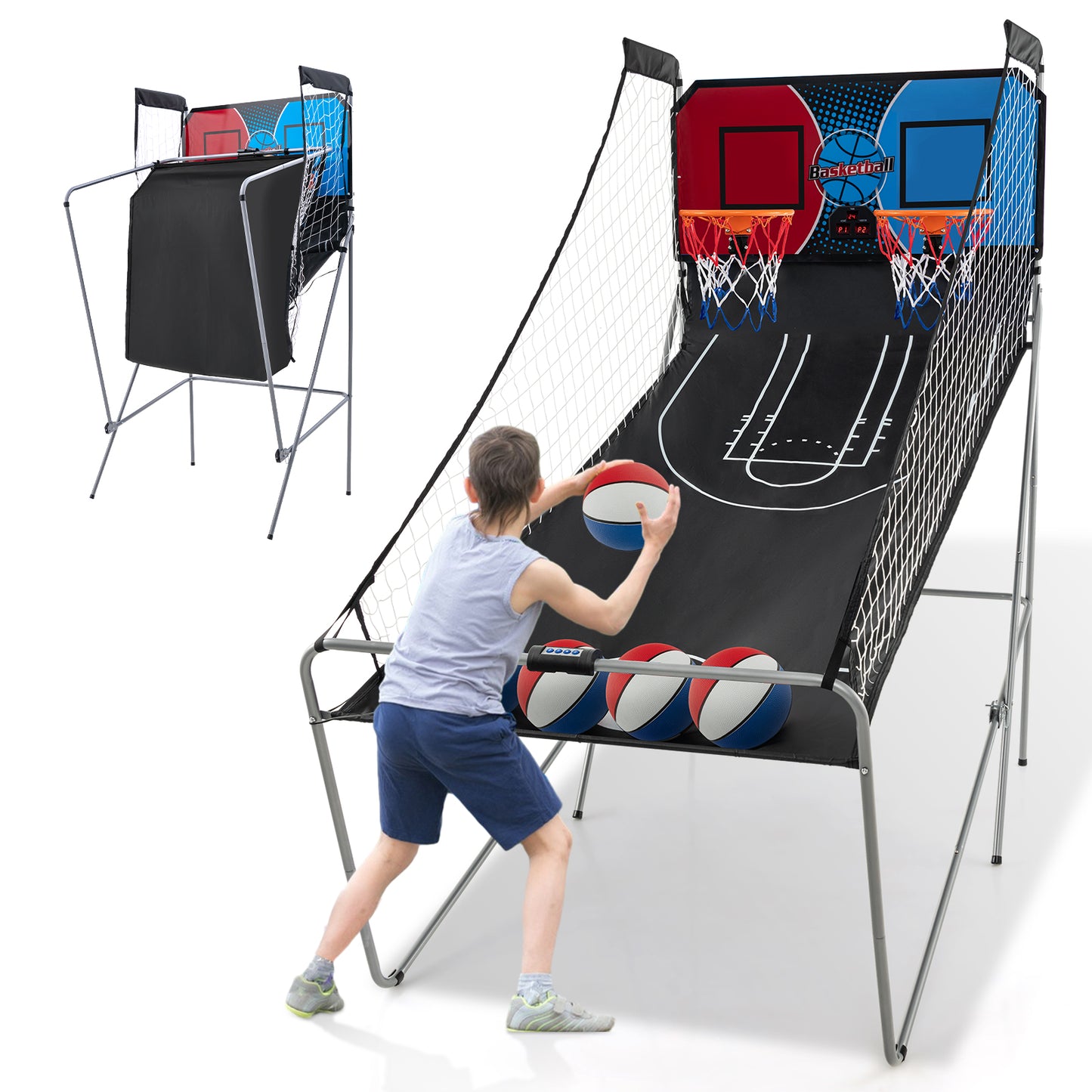 Dual Shot Basketball Arcade Game with 8 Game Modes and 4 Balls, Red Game Room at Gallery Canada