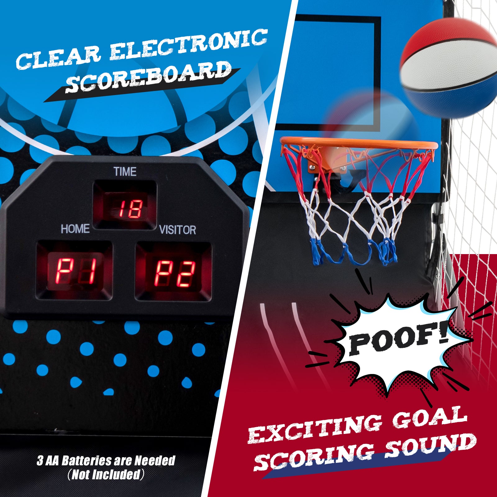 Dual Shot Basketball Arcade Game with 8 Game Modes and 4 Balls, Red Game Room at Gallery Canada