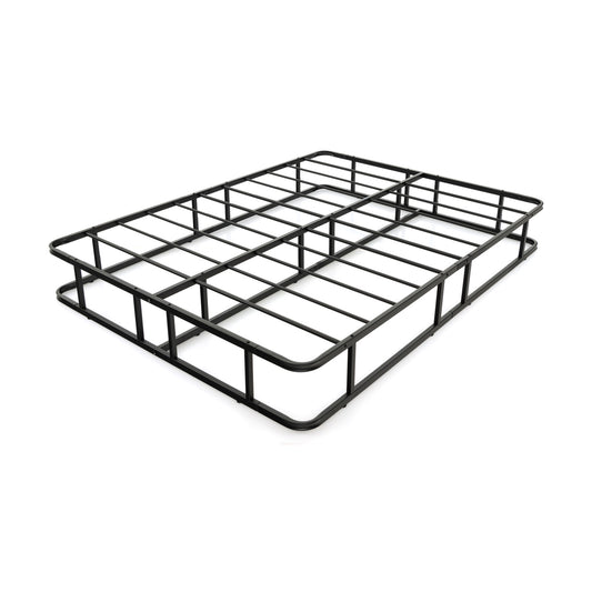 Queen Size Bed Frame, Metal Slat Support, Black Simple Bed Frame Black at Gallery Canada