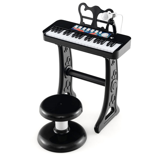 Kids Piano Keyboard 37-Key Kids Toy Keyboard Piano with Microphone for 3+ Kids, Black