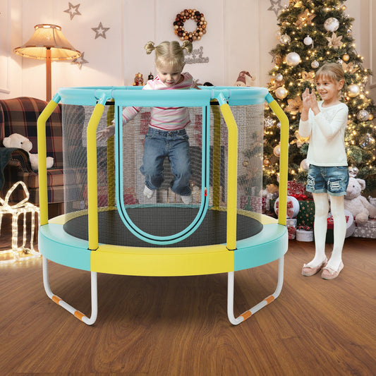 Mini Trampoline with Enclosure and Heavy-duty Metal Frame, Yellow - Gallery Canada