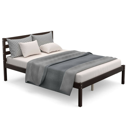 Full Size Bed frame Foundation with Solid Wooden Slat Suppor Simple Bed Frame at Gallery Canada