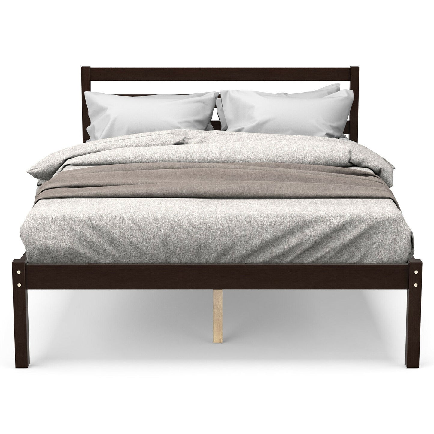 Full Size Bed frame Foundation with Solid Wooden Slat Suppor Simple Bed Frame at Gallery Canada