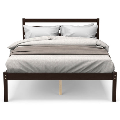 Full Size Bed frame Foundation with Solid Wooden Slat Suppor Simple Bed Frame at Gallery Canada