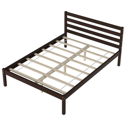 Full Size Bed frame Foundation with Solid Wooden Slat Suppor Simple Bed Frame at Gallery Canada