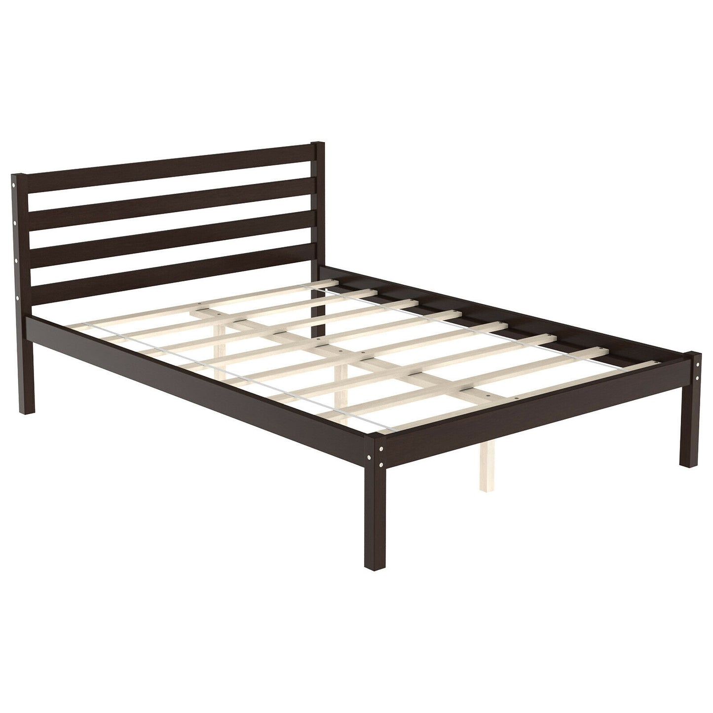 Full Size Bed Frame With Solid Wooden Slat Support
