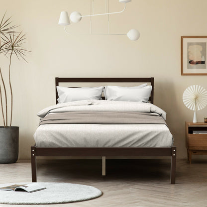 Full Size Bed frame Foundation with Solid Wooden Slat Suppor Simple Bed Frame at Gallery Canada