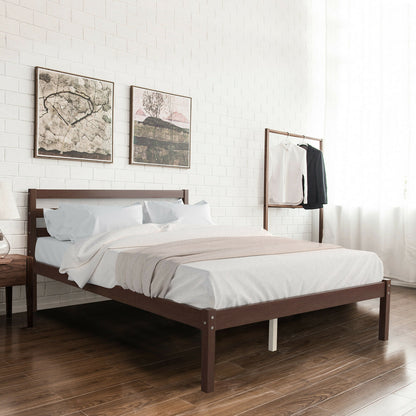 Full Size Bed frame Foundation with Solid Wooden Slat Suppor Simple Bed Frame at Gallery Canada