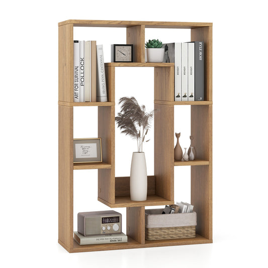 7-Cube Geometric Bookshelf Modern Decorative Open Bookcase, Natural - Gallery Canada