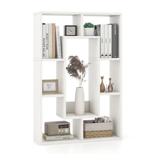 7-Cube Geometric Bookshelf Modern Decorative Open Bookcase, White - Gallery Canada