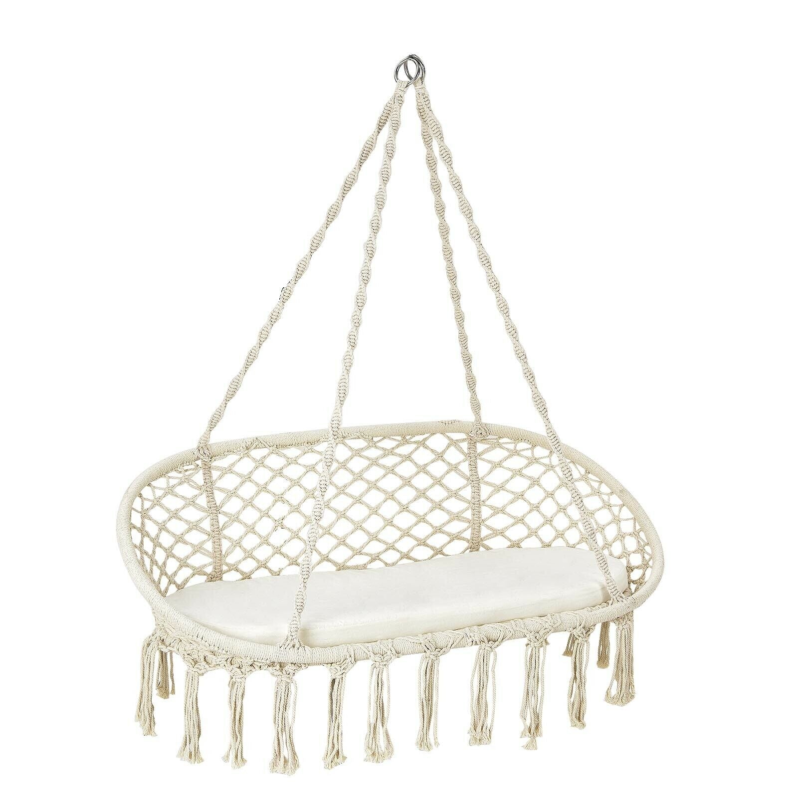 2 Person Hanging Hammock Chair, With Cushion, Beige Hammocks at Gallery Canada