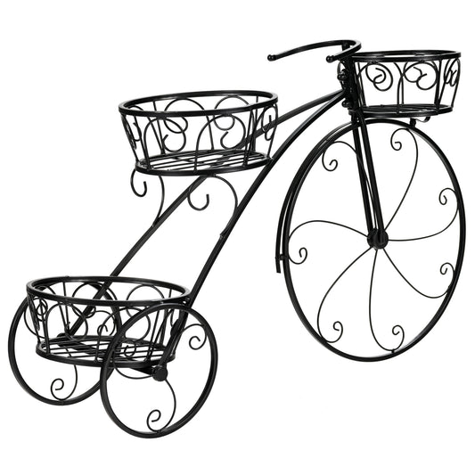 Parisian Style Tricycle Plant Stand, Black Plant Stands Black at Gallery Canada