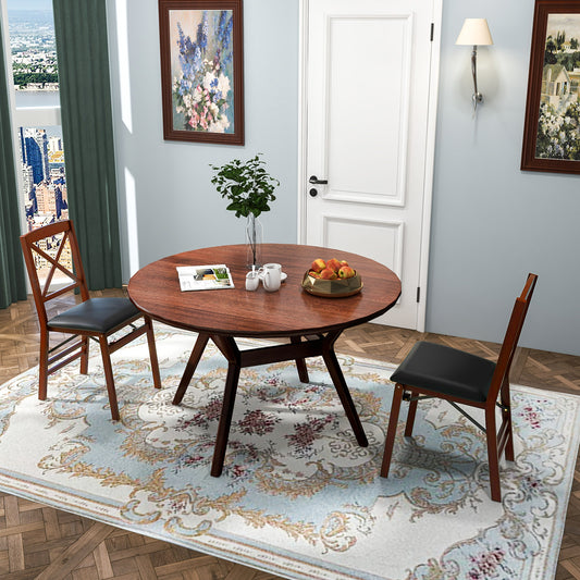 Set Of 2 Folding Dining Chairs, 400 LBS Capacity, Brown Dining Chairs Brown at Gallery Canada