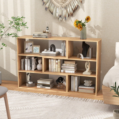 2-Piece Separable Bookshelf Floor Standing Corner Display Storage, Natural Bookcases at Gallery Canada