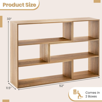 2-Piece Separable Bookshelf Floor Standing Corner Display Storage, Natural Bookcases at Gallery Canada