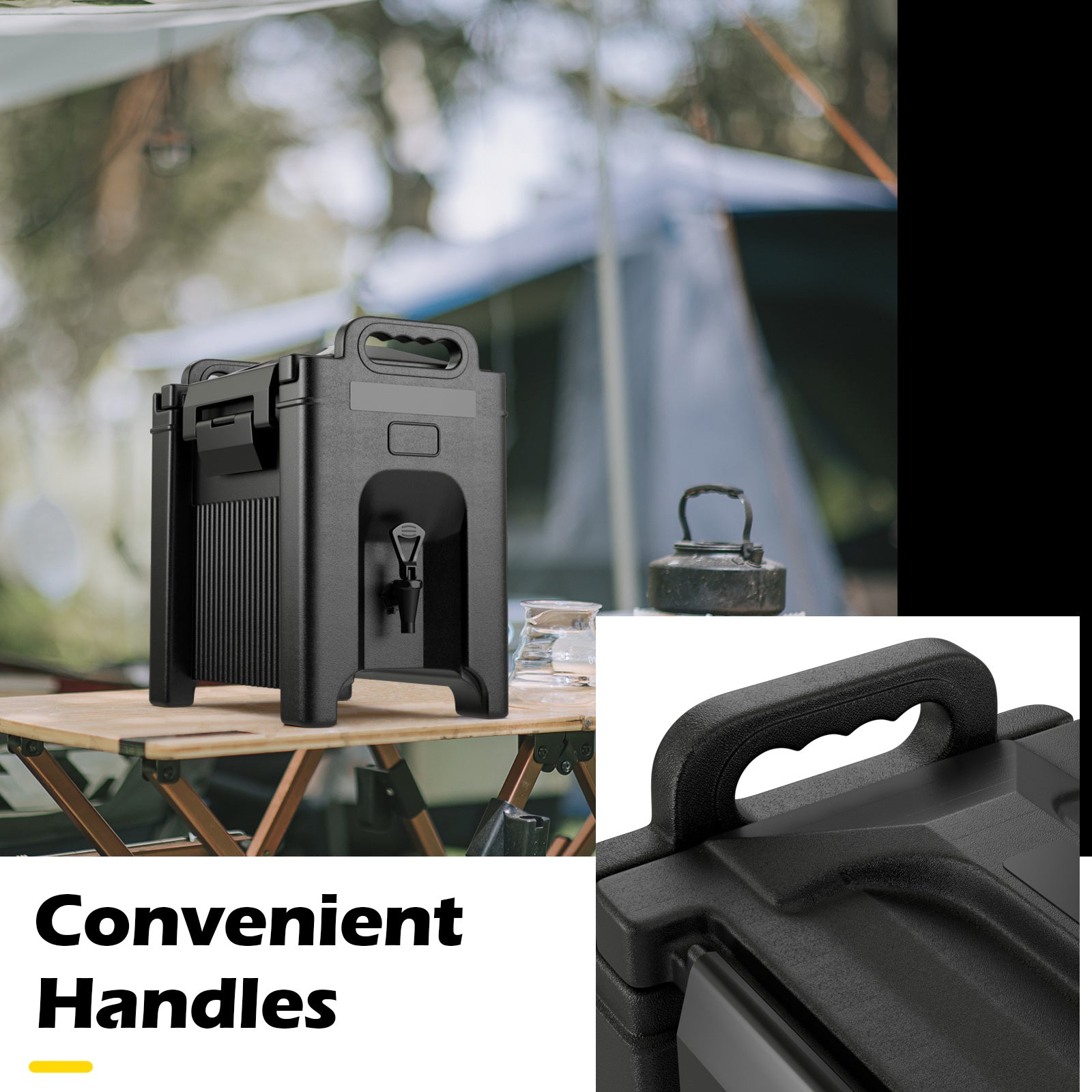 2.5 Gallon Insulated Beverage Server Dispenser, Black Water Dispensers at Gallery Canada