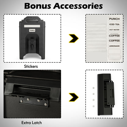 2.5 Gallon Insulated Beverage Server Dispenser, Black Water Dispensers at Gallery Canada