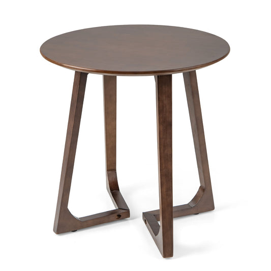 24 Inch Round End Table with Adjustable Foot Pads, Brown
