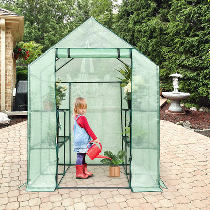 8 shelves Mini Walk In Greenhouse Outdoor Gardening Plant Green House, Green - Gallery Canada