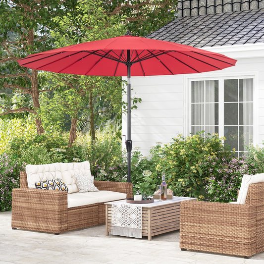 9 Feet Round Patio Umbrella with 18 Fiberglass Ribs, Wine Outdoor Umbrellas Wine at Gallery Canada