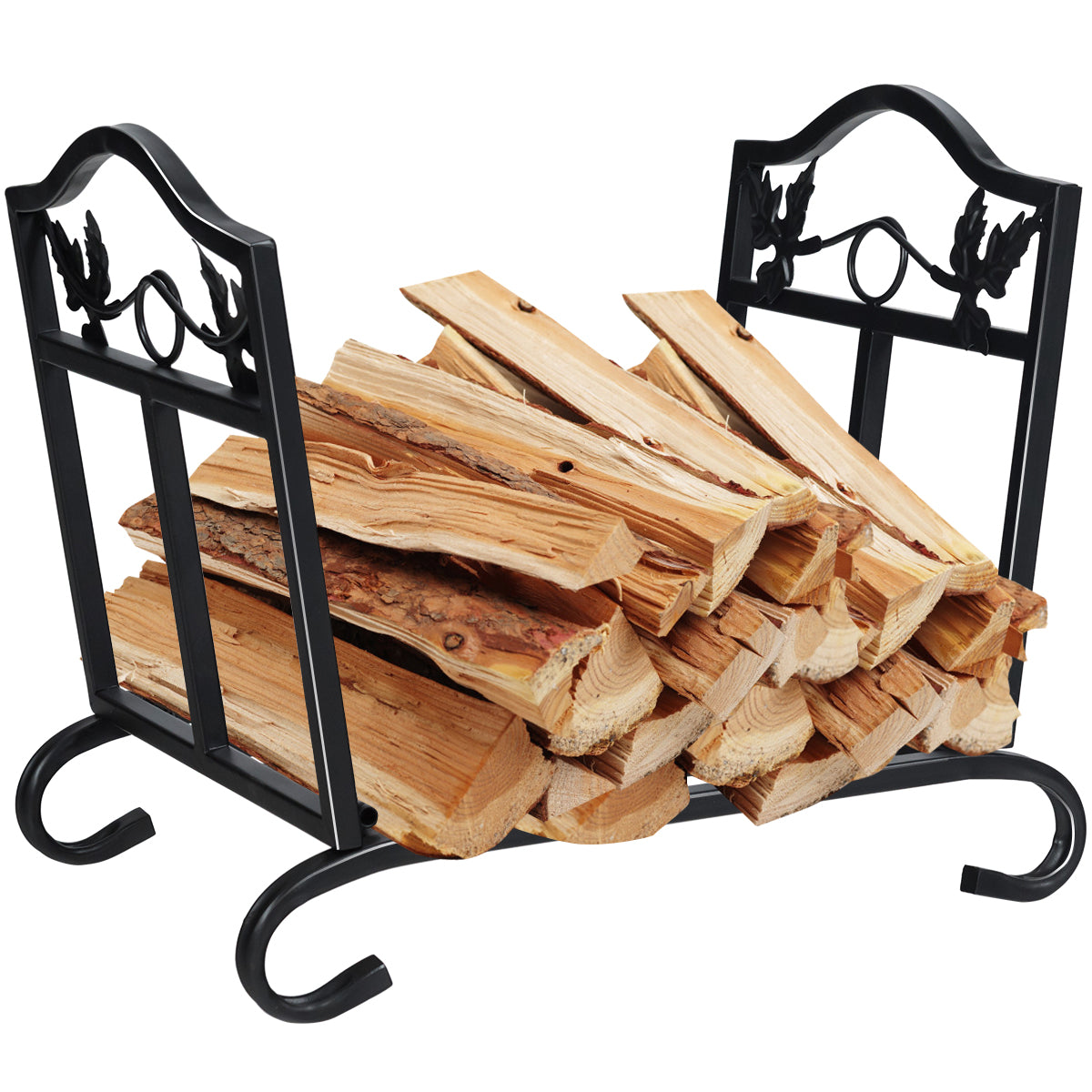 Foldable Firewood Log Rack Steel Wood Storage Holder, Black Log Storage at Gallery Canada