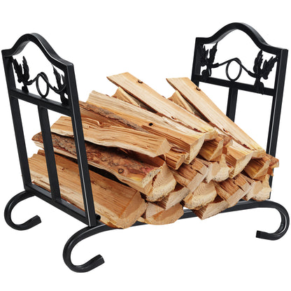 Foldable Firewood Log Rack Steel Wood Storage Holder, Black Log Storage at Gallery Canada