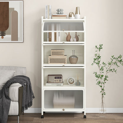 5-Tier Kitchen Baker's Rack with Flip-up PC Doors, White Baker's Racks at Gallery Canada