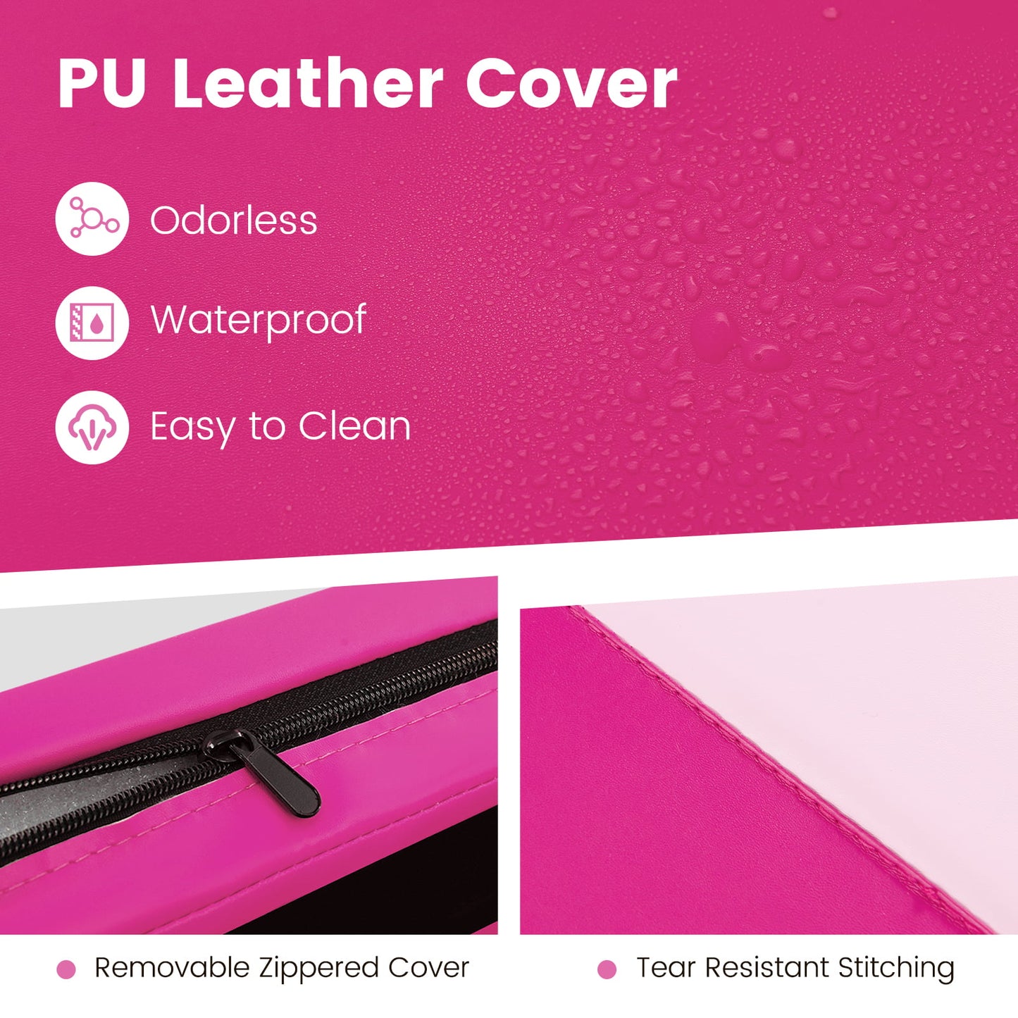 4-Panel PU Leather Folding Exercise Mat, Gradient, Pink Yoga & Gym Mats at Gallery Canada