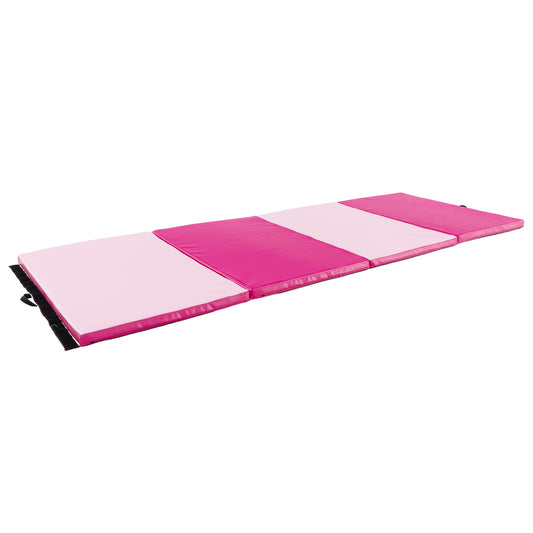 4-Panel PU Leather Folding Exercise Mat, Gradient, Pink Yoga & Gym Mats Gradient Pink at Gallery Canada