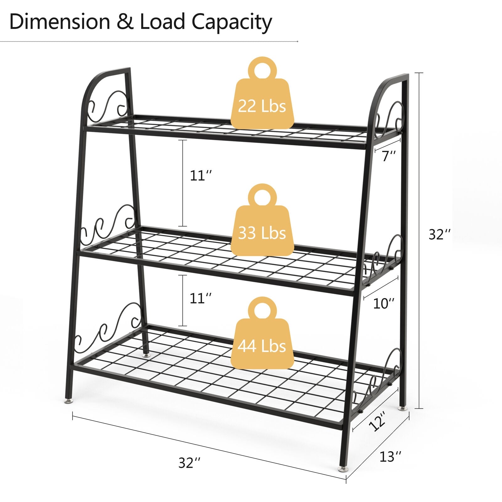 3-Tier Metal Plant Stand Shelf Display Rack for Plants Shoes Flower Pot, Black Plant Stands at Gallery Canada