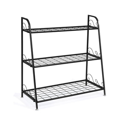 3-Tier Metal Plant Stand Shelf Display Rack for Plants Shoes Flower Pot, Black Plant Stands Black at Gallery Canada
